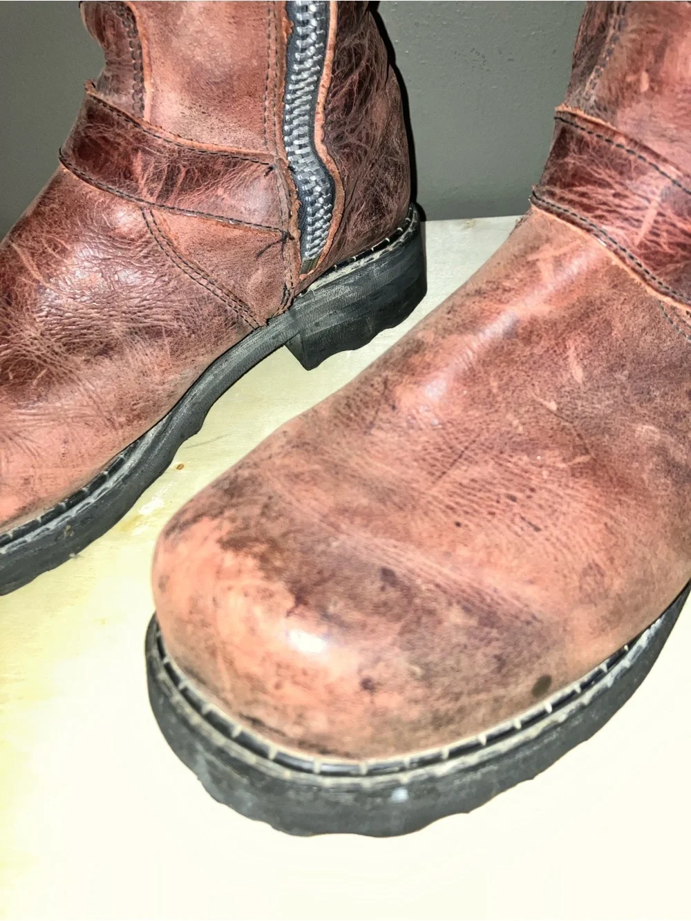 John Fluevog Bond Girl Tall Buckle Boots — Wine